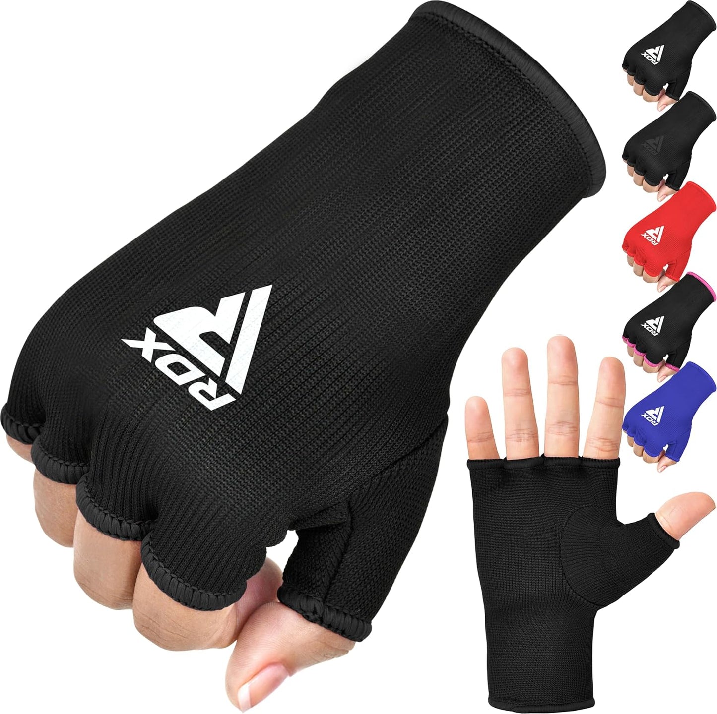 RDX Boxing Hand Wraps - Half Finger Inner Gloves for Men & Women | Elasticated Fist Protection for MMA & Kickboxing
