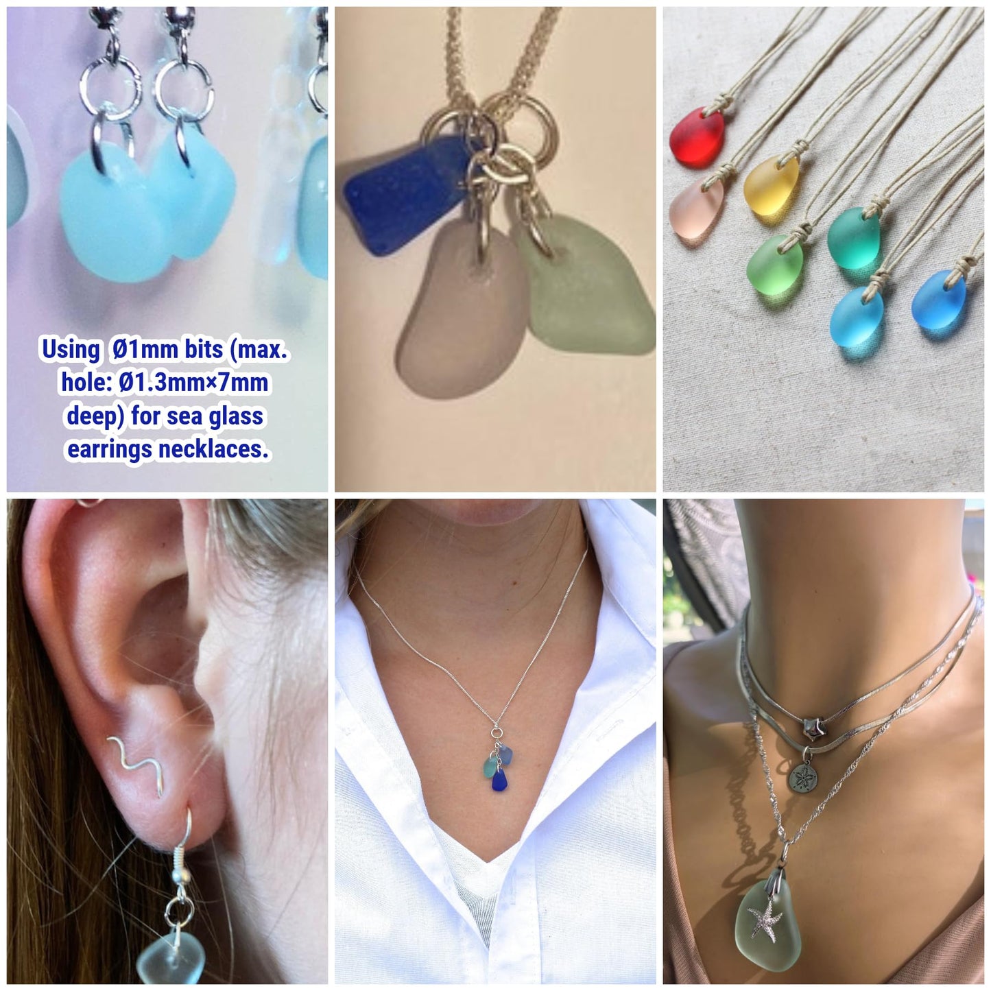 30Pcs 1mm/20Pcs, 2mm/5Pcs, 3mm/5Pcs, 150-Grit Diamond Drill Bits 1/8 Shank Compatible with Dremel for Drilling Grinding Glass Stone Jewelry Metal Diamond Tip