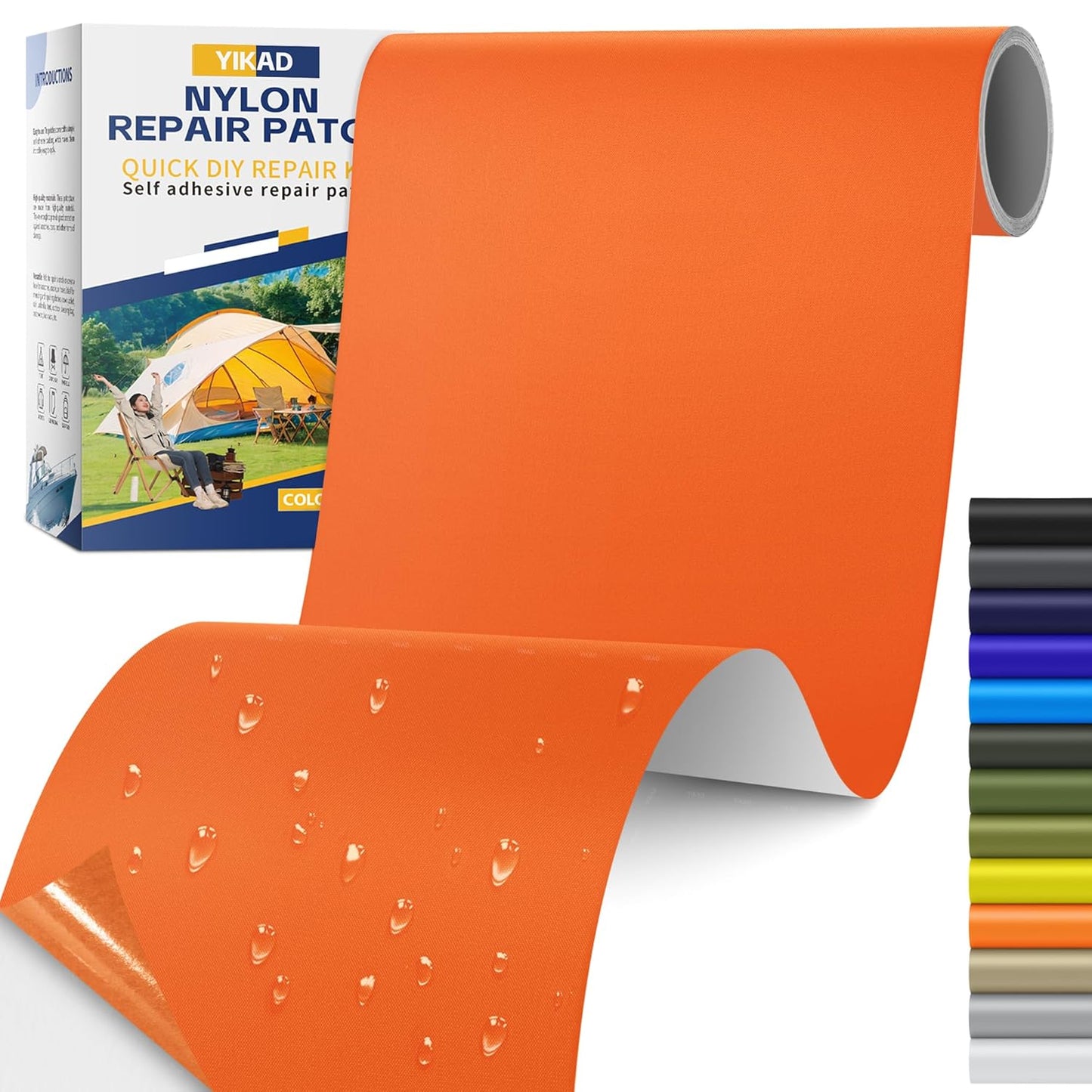 Skiennix Fabric Repair Tape - Self-Adhesive Waterproof Nylon Patch Kit for Outdoor Gear | 4x70 Inch, Orange
