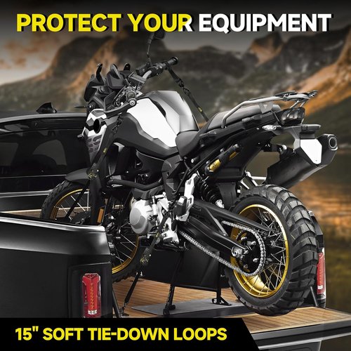 4Pcs Ratchet Tie Down Straps by [Brand Name] - 2400lb Break Strength | 1” x 16FT with Soft Loops & Safety S Hooks - Ideal for Trucks, Motorcycles, Moving & Appliances, Black