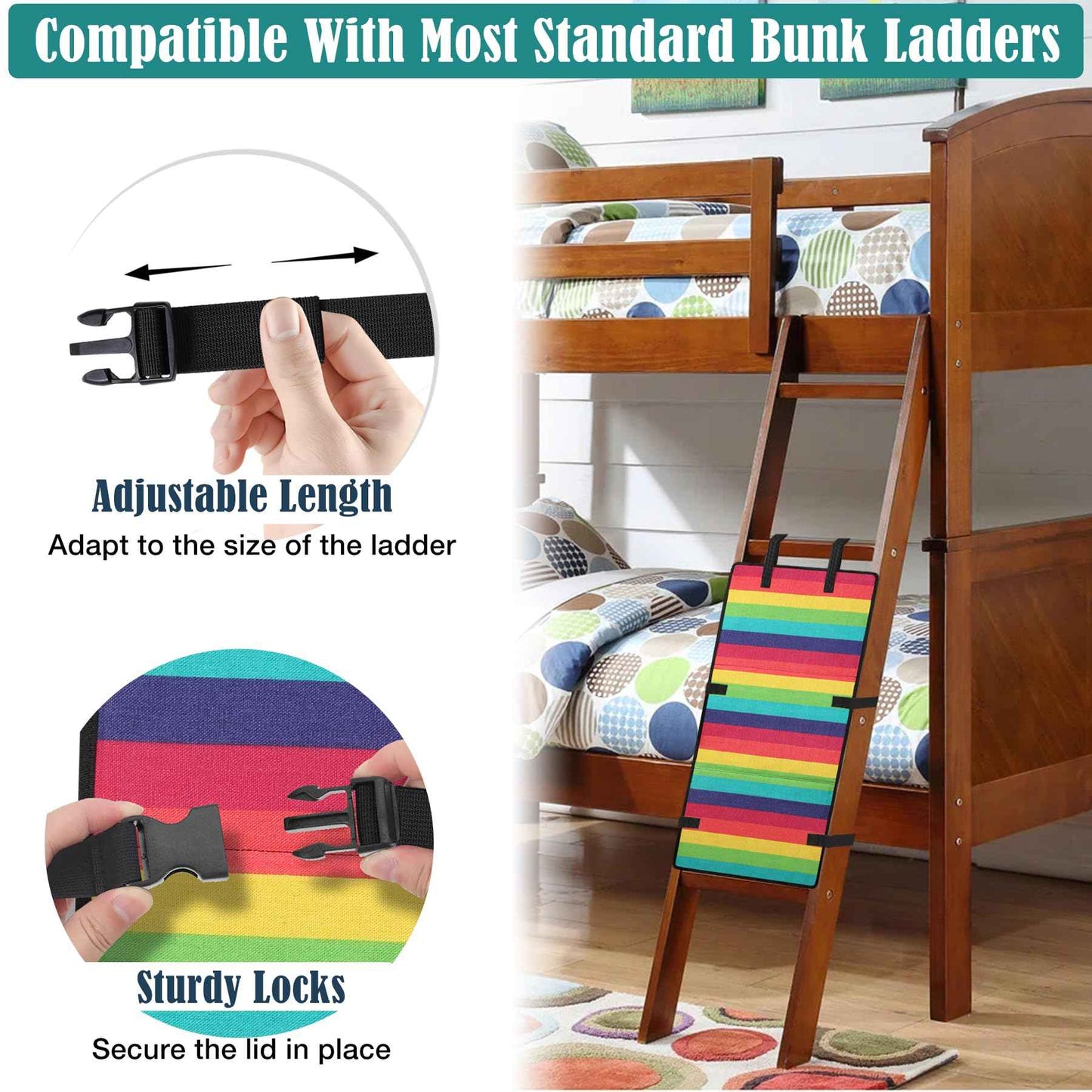 Vizava Bunk Bed Ladder Cover Safety Non-Toxic,Odorless 31x15in Bunk Bed Ladder Guard Pads for Kids Protector to Prevent Climbing Ladder Also Fit for Attic Stairs,Swimming Pool & Playground Ladder