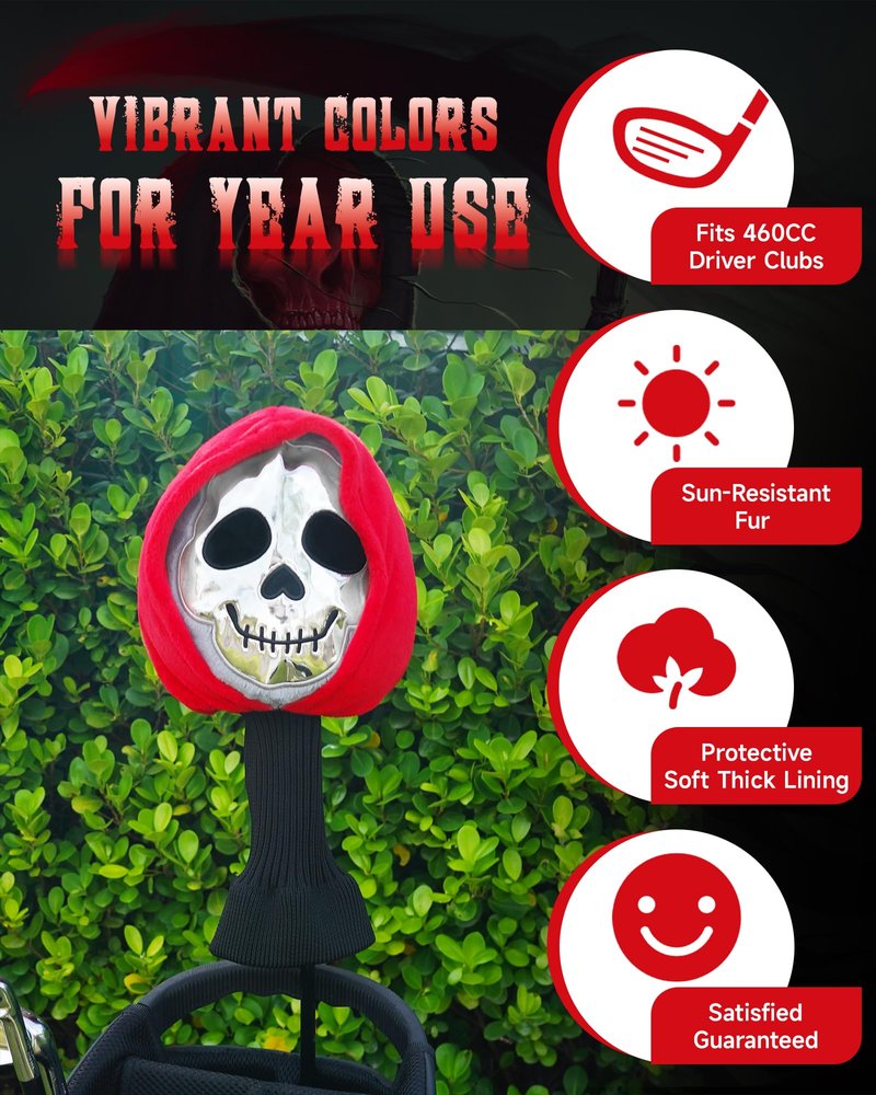 Big Teeth Funny Driver Headcover,Funny Golf Club Covers,460cc Driver Covers for Golf Clubs, Golf Gift for Men