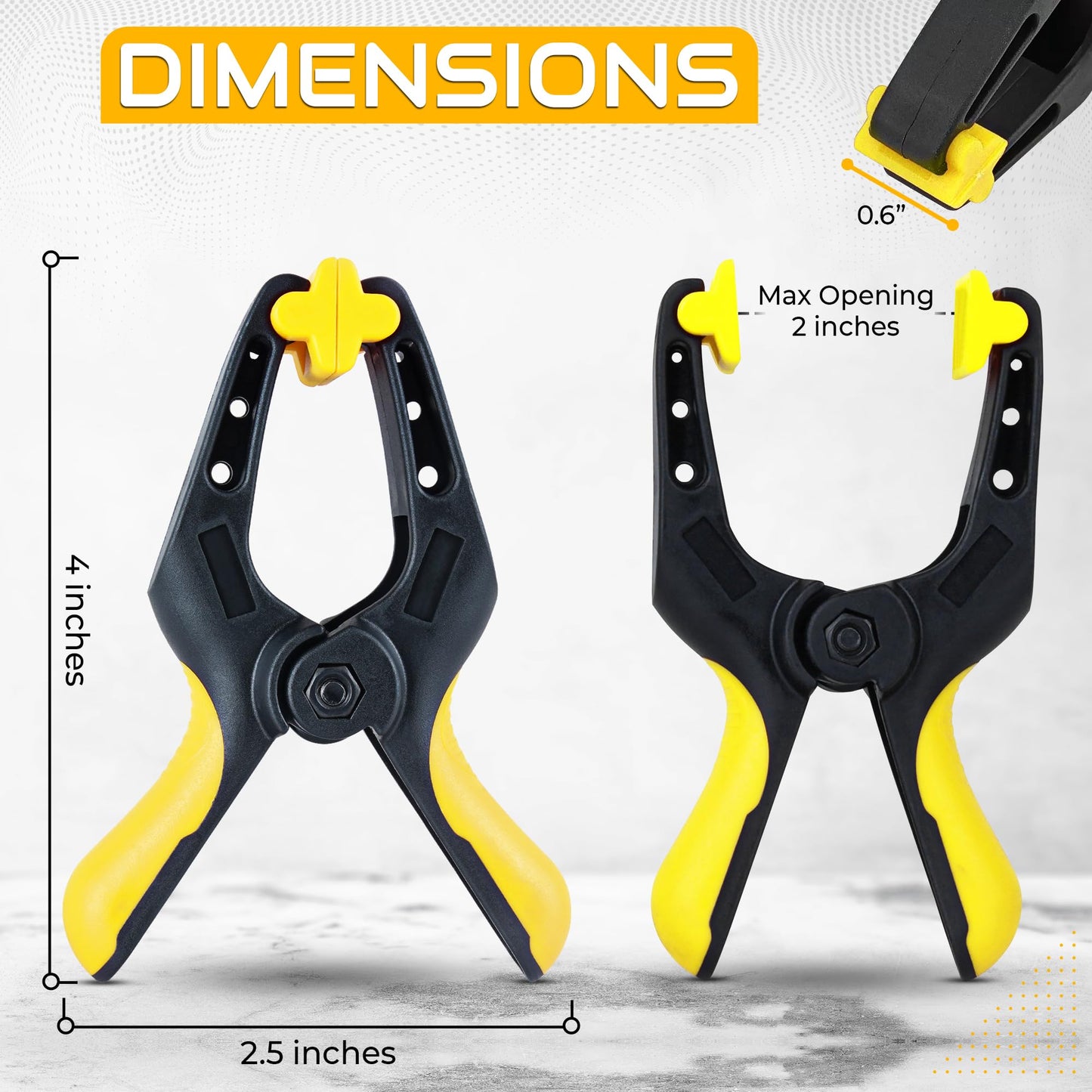 10 Pack Heavy Duty Clamps - 4 Inch Clamps for Ballon Arch with textured handles - Heavy Duty Clips for Backdrop, Photography and Home Improvement