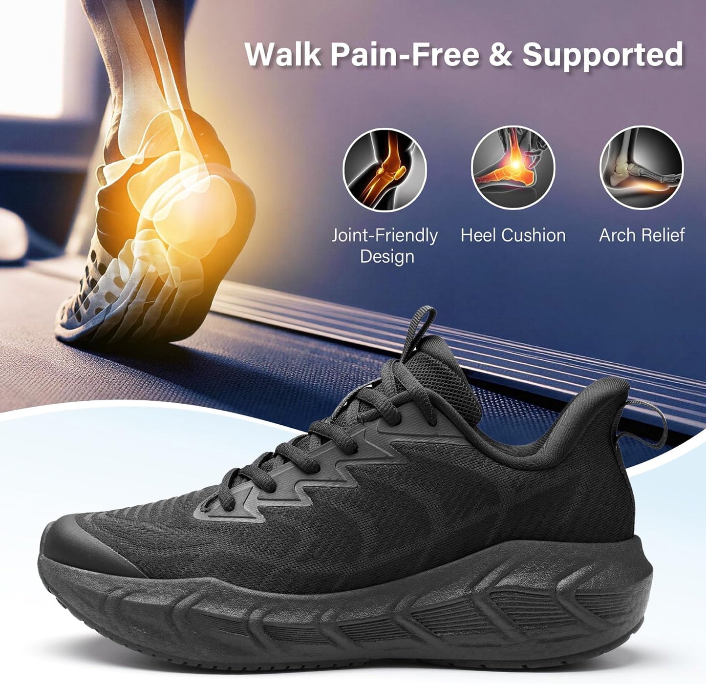 Skiennix Men's Lightweight Cushioning Athletic Shoes - Non-Slip Comfort for Running & Gym Workout