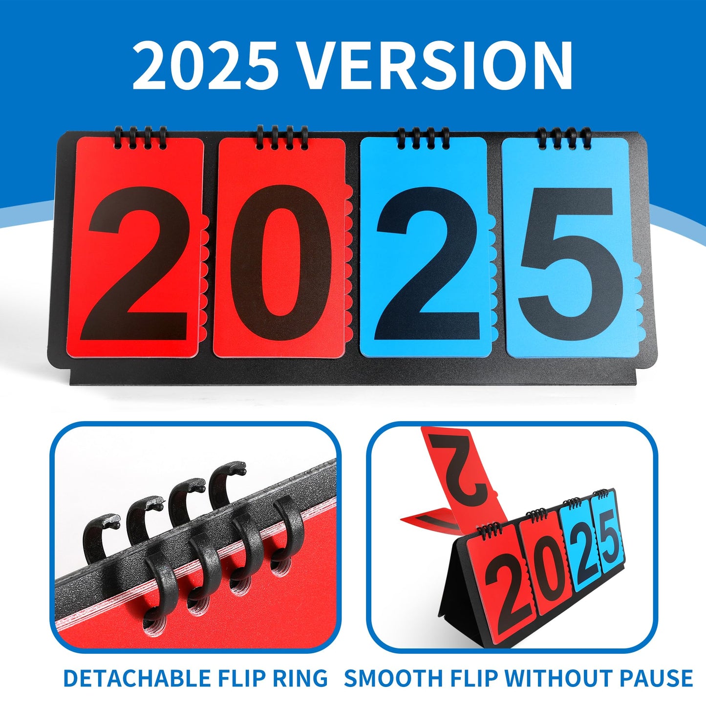 ShYeenei Scoreboard Score Flipper for Basketball/Baseball/Volleyball/Soccer/Softball, Portable Manual Flip Score Keeper with Detachable Numbers, 4-Digit Counter