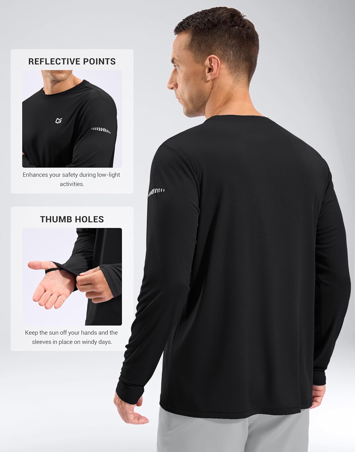 Skiennix Men's Long Sleeve UV Protection Shirt - Lightweight Cooling UPF 50+ Rash Guard