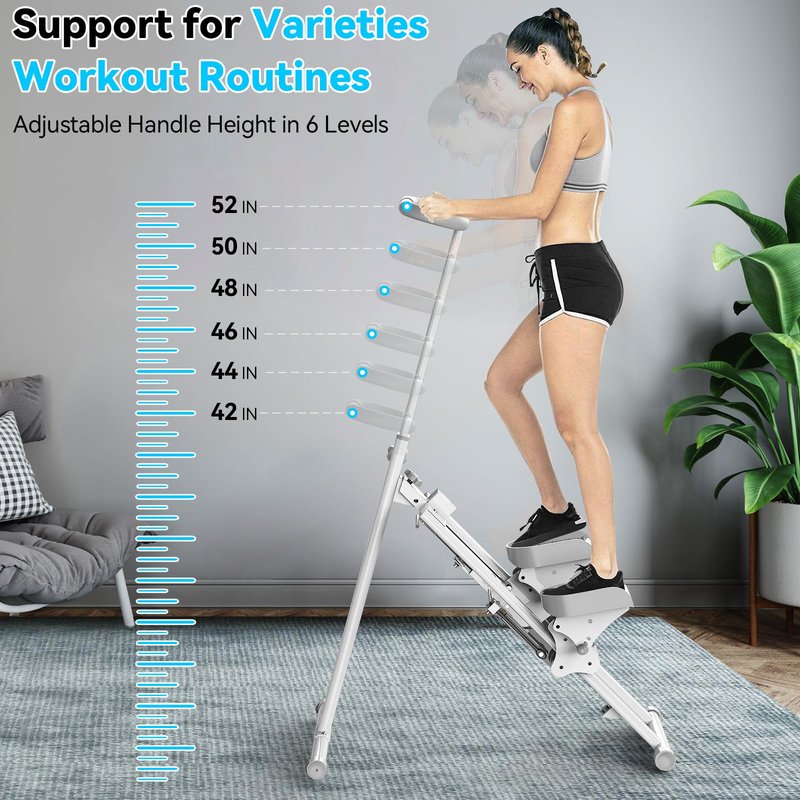 Stair Stepper for Home,Stair Climber Foldable,Large Pedal Vertical Climber Machine for Full-Body Workout,Steppers for Exercise at Home with 300LBS Loading Capacity (White)