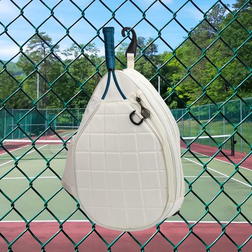 GOTOTOP Tennis Racket Bag, Crossbody Sling Backpack for Tennis Racket Pickleball Paddles Badminton Racquet, Water Resistant Shoulder Bag for Men Women
