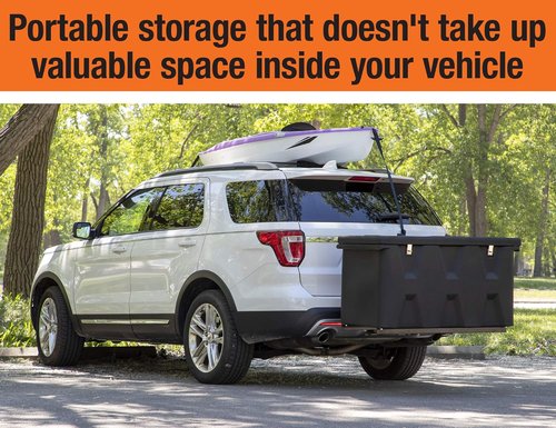 Buyers Products Poly Hitch Mounted Cargo Carrier - Waterproof Truck Bed Storage | 23x51x26, Steel Frame, Made in USA
