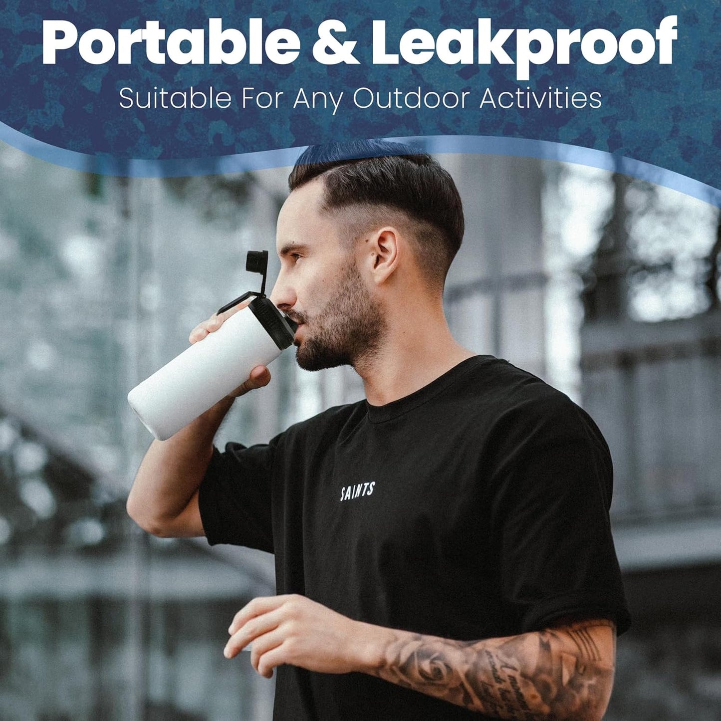 SmartKap Yeti Lid - Leakproof Wide Loop Handle for Rambler 12/18/26/36/46/64 Oz | BPA Free & Dishwasher Safe