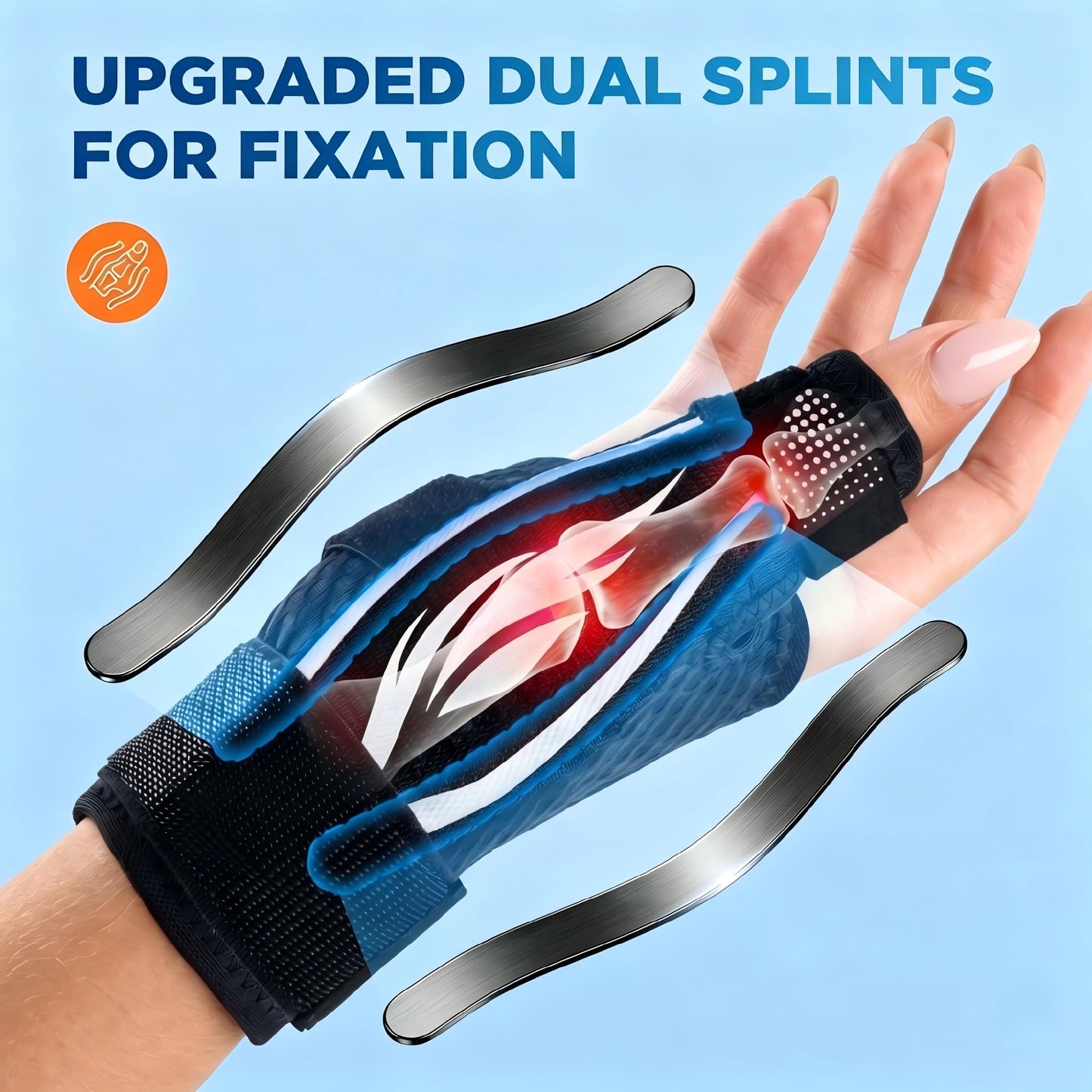 FITSOON Professional-Grade Thumb Support Brace Breathable Thumb Spica Splint Stabilizer for Trigger Finger, De Quervain's Tenosynovitis, Arthritis, Sprains, Day and Night Pain Relief