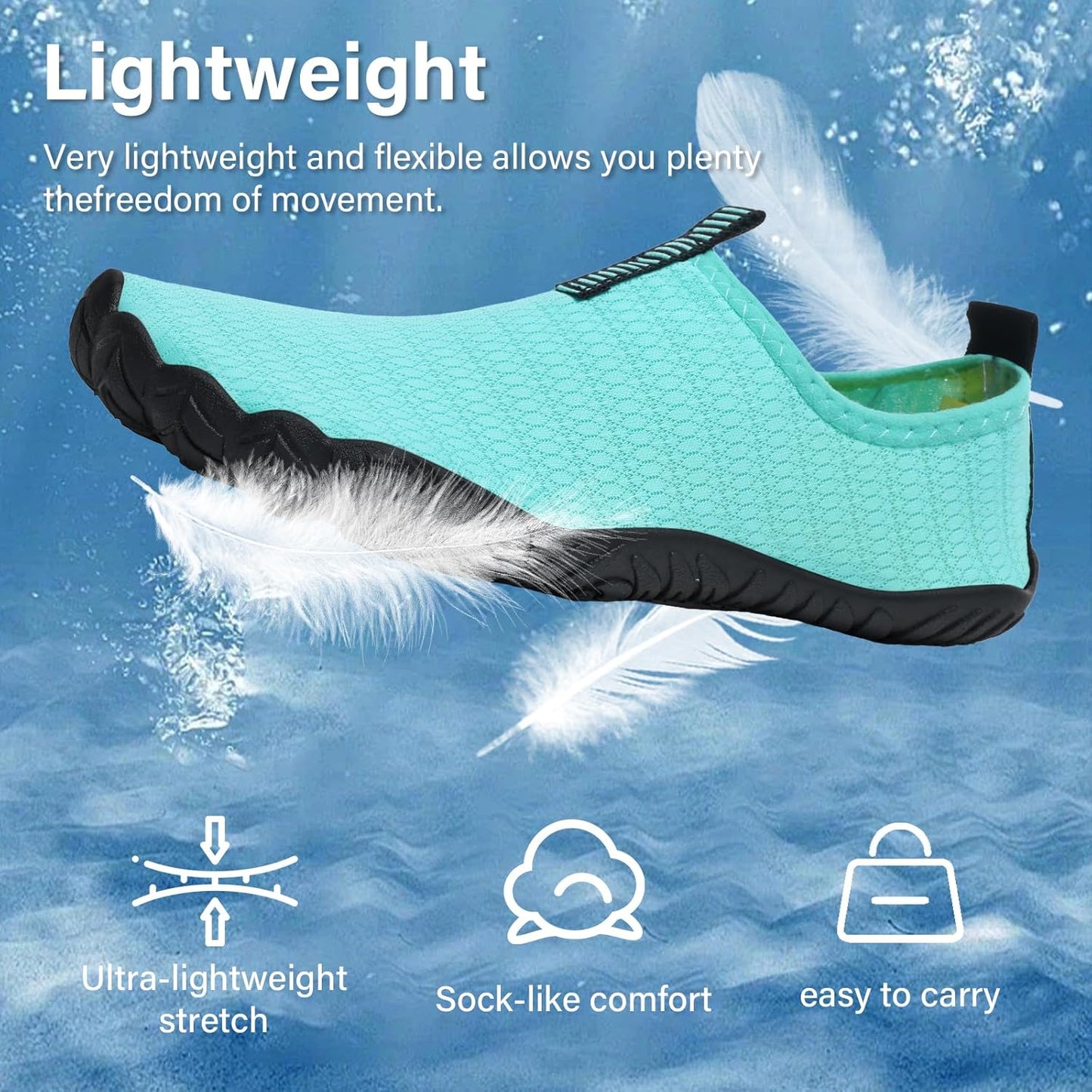 Water Shoes Womens Mens Quick-Dry Aqua Yoga Socks Barefoot Swim Pool Beach Shoes for Walking Hiking Diving Surf Ootdoor Water Sports