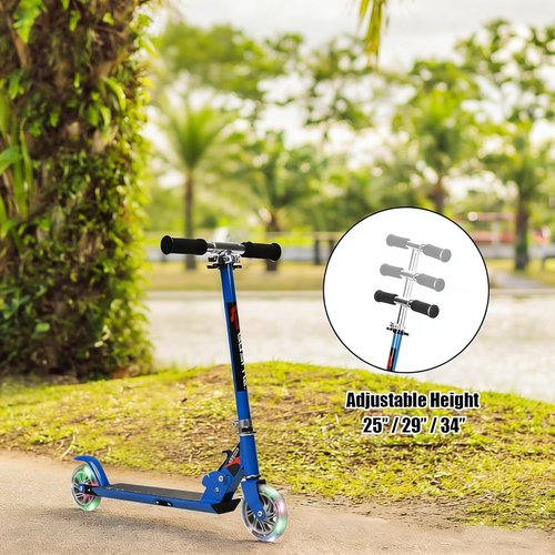 Goplus Folding Kick Scooter - Deluxe Aluminum with Flash Wheels & Adjustable Height | Perfect for Kids