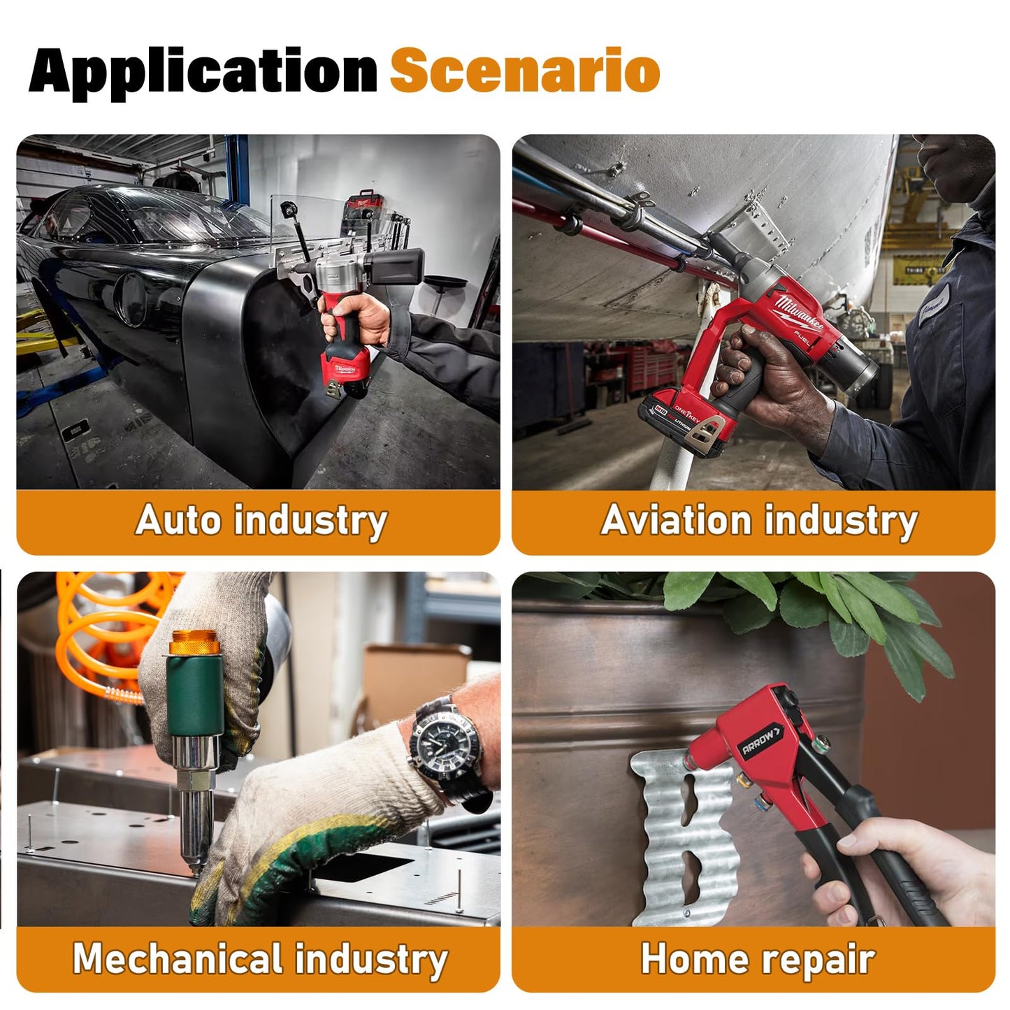 JTAREA 16Sizes Pop Rivets Kit 3/32 1/8 5/32 3/16 1/4 Inch Silver Aluminum Blind Rivet Assortment Set with Stainless Steel Washers (Pack of 130PCS)