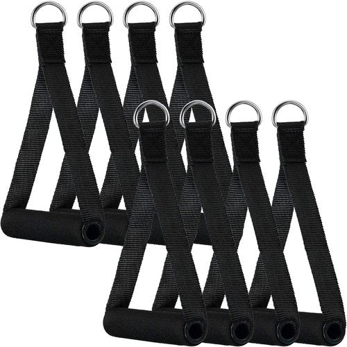 Sumind 8 Pcs Gym Exercise Handles Replacement Cable Machine Attachments for Home Gym Equipment Pulley System Resistance Bands, Strength Trainer, Heavy Duty Workout Handles