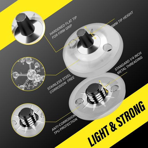 SOLM8 Metal Spikes for Golf and Cricket Shoe Spikes Replacement - 1/4 Inch 6mm Screw Type Metal Threading (Spanner Included) (Pro Sting Clear Black, Pack of 24)
