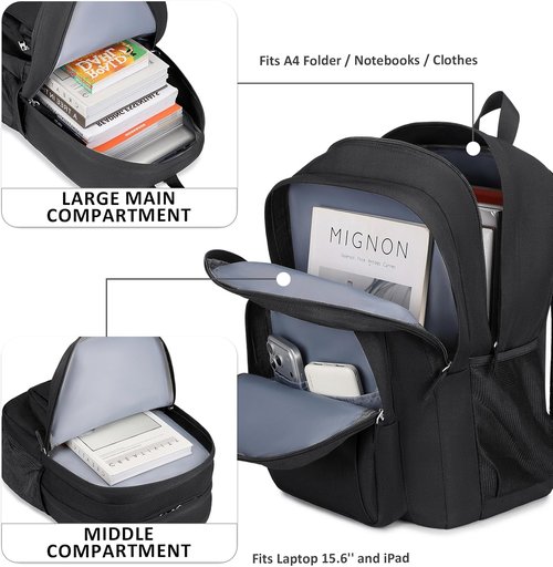 Abshoo Classical Basic Travel Backpack - Water Resistant Bookbag for School | Versatile & Durable