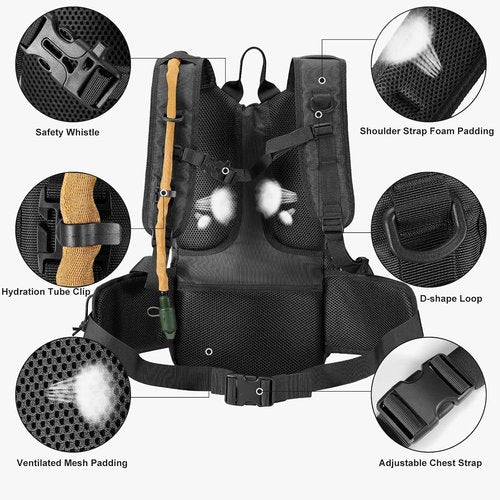 FRTKK Tactical Hydration Pack - Lightweight Insulated Water Backpack for Hiking, Running & More
