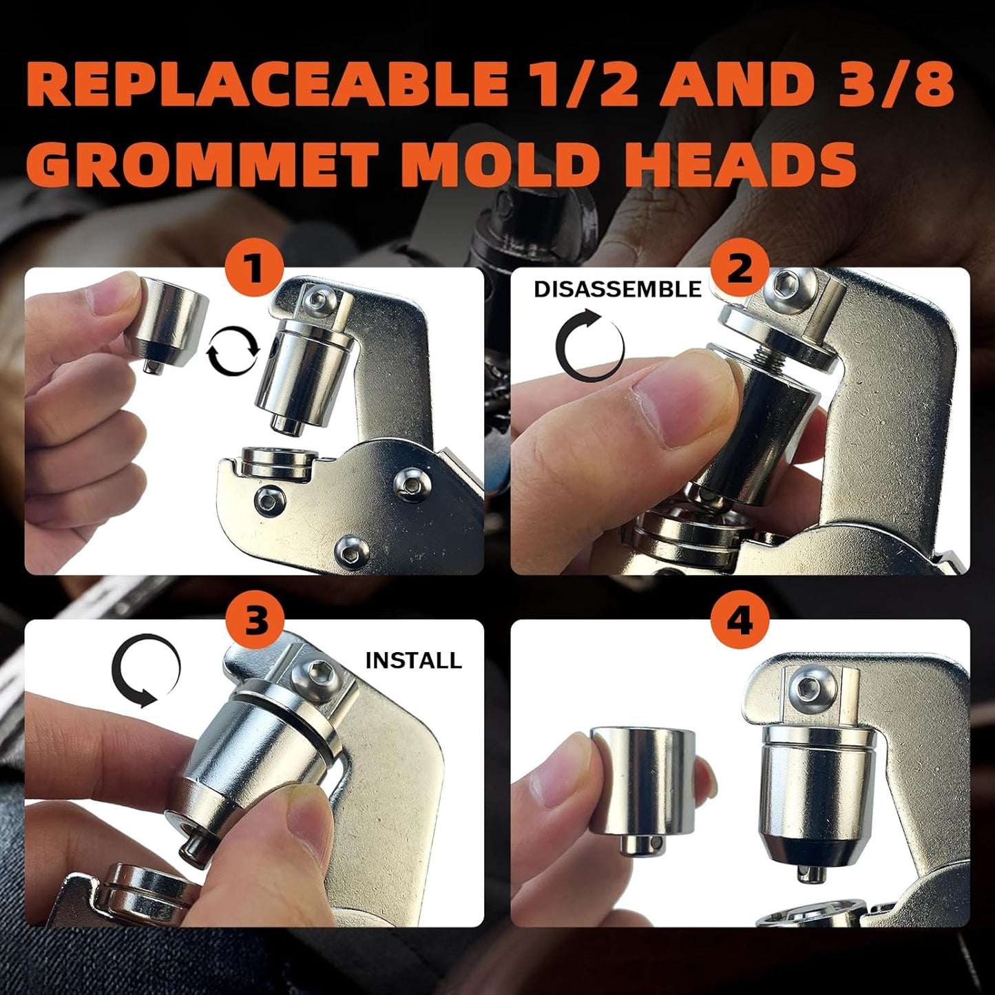 Heavy-Duty Grommet Kit for Tarp Repair - 200 10mm & 200 12mm Grommets + Tools