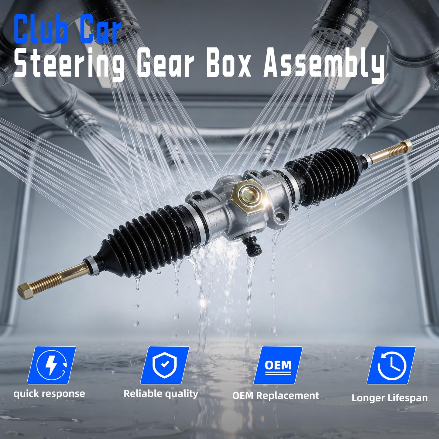 Mixopoly Golf Cart Steering Gear Box Assembly for Club Car Precedent, Onward and Tempo 2004-up G/E Models, Replaces OEM 102288601 103679701