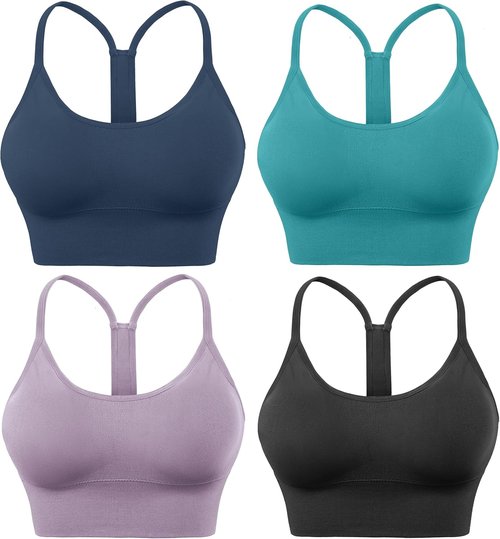 Evercute Racerback Sports Bra - Padded Y-Back Design for Yoga & Fitness | Low Impact Comfort