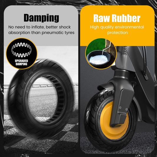2-pack 10x2.125 Solid Tire,10 inch Shock Non-Pneumatic Scooter wheels,10x2.125 Explosion-Proof Tubeless Tyre Front/Rear Tire Replacement Wheel For Electric Scooter Accessories