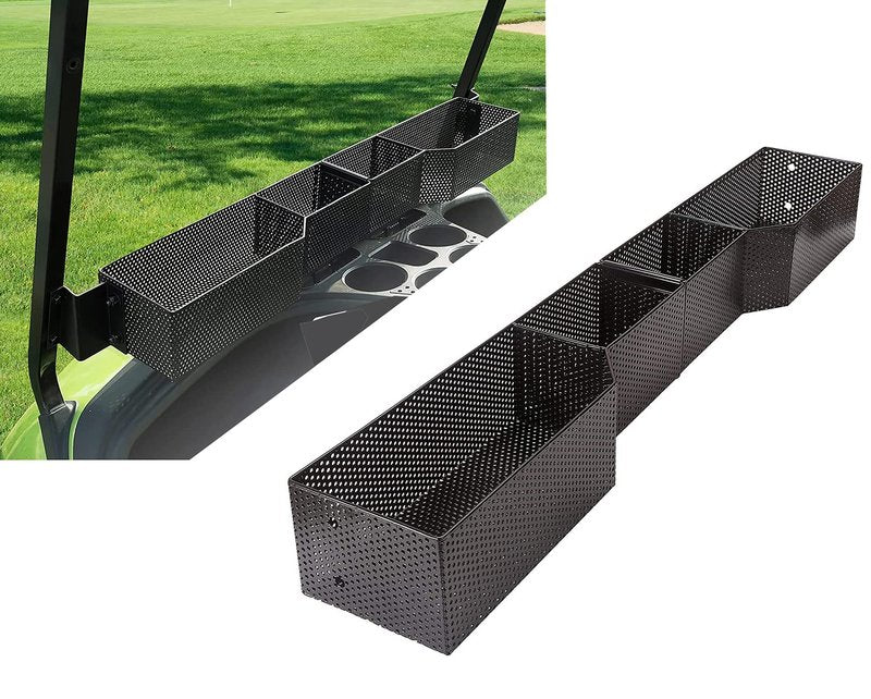 BestAccess Golf Cart Front Inner Dash Storage Basket and Rack Fits Yamaha G29 and Drive 2 Heavy Steel Golf Cart Mesh Basket