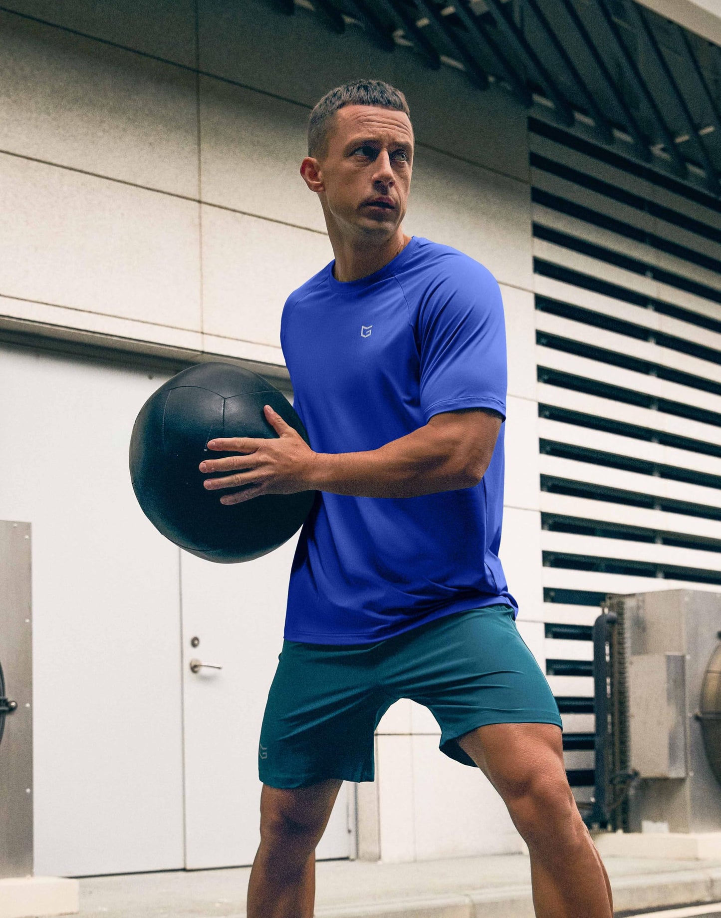 G Gradual Men's Athletic Workout T-Shirts Moisture Wicking Cooling Running Shirts Short Sleeve Performance Tee for Gym Tennis(Royal Blue,XXL)