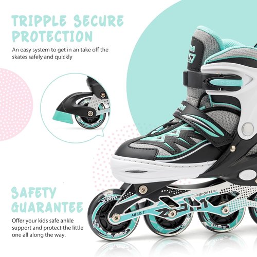2PM SPORTS Cytia Pink Girls Inline Skates - Adjustable Light-Up Wheels for Fun Beginner Roller Skating