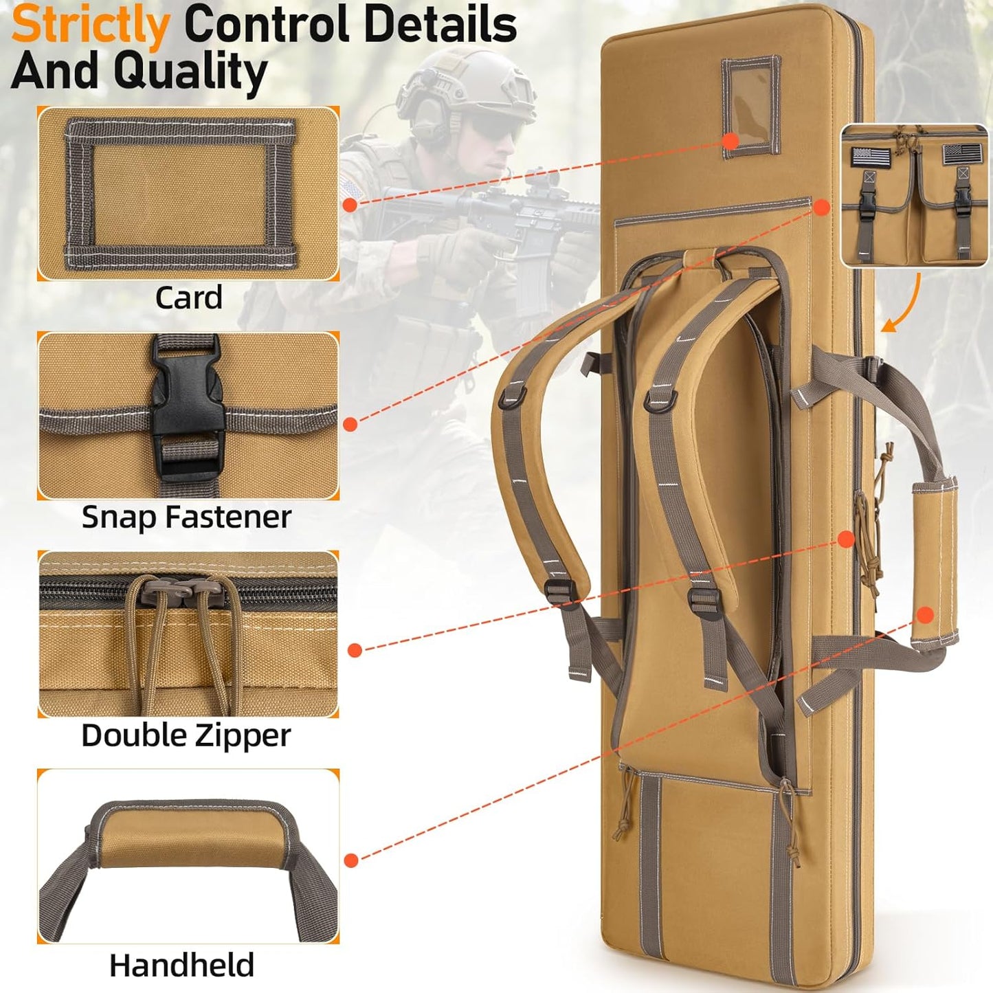 TORIBIO Double Rifle Case - Tactical Soft Bag for Firearm Storage & Transport | Fits 32" to 55" Rifles