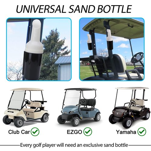 10L0L Sand Bottle for Golf Cart Universal with Rattle Proof Holder for Golf Cart Club Car EZGO and Other