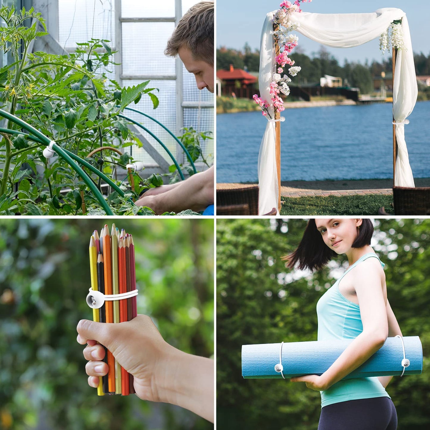 Skytened 30PCS of 3 Sizes Ball Bungee Cords, 6, 9, 11 Inch Tarp Canopy Bungee Balls, Heavy Duty Tie Down Cord for Shelter, Gazebo, Camping, Tent, Cargo, Holding Wire and Hoses (Ball Size 1 inch)