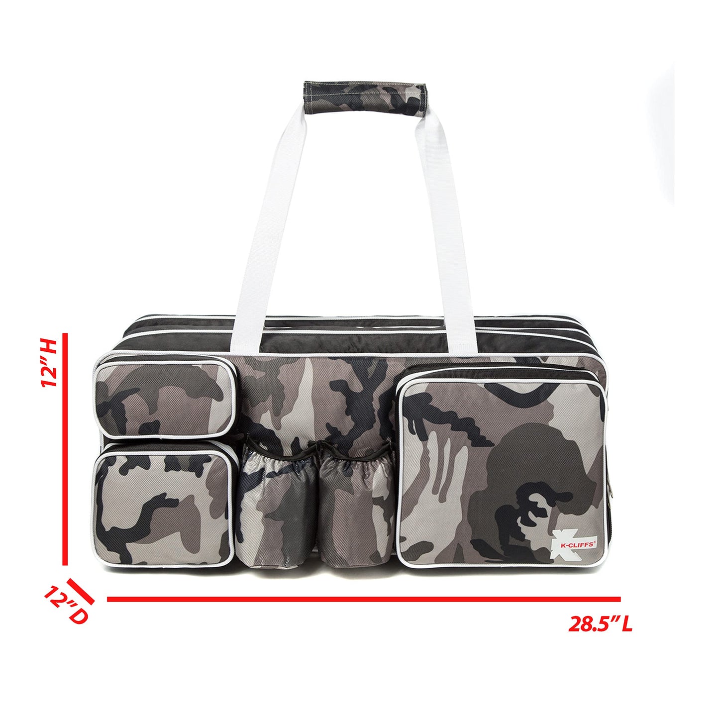 NiceAndGreat Navy White Tennis Racket Bag | Deluxe Ballistic Nylon | Shoe Compartment