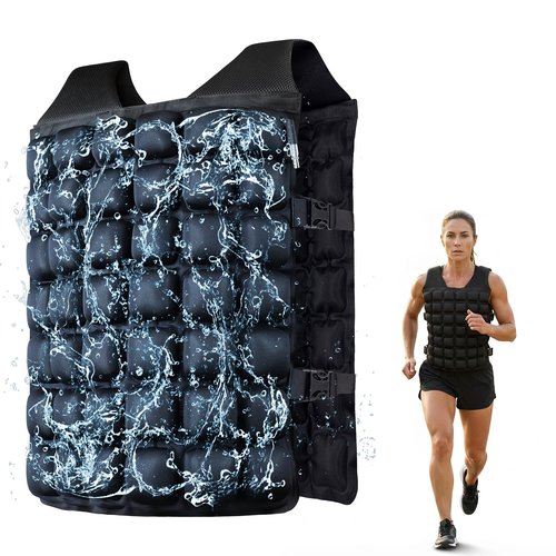 Water-Filled Weighted Vest for Women & Men, 6lb/8lb/10lb/12lb, Weight Adjustable 1-13lb Workout Vest Washable, Comfortable Fit, Odor-Free & Cool for Walking, Running, Training, Fitness, Weightlifting
