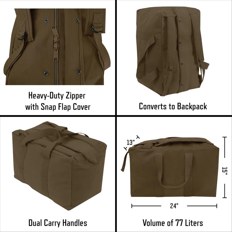 Rothco Tactical Canvas Cargo Bag Backpack - Durable, Versatile Storage for Tools and Equipment