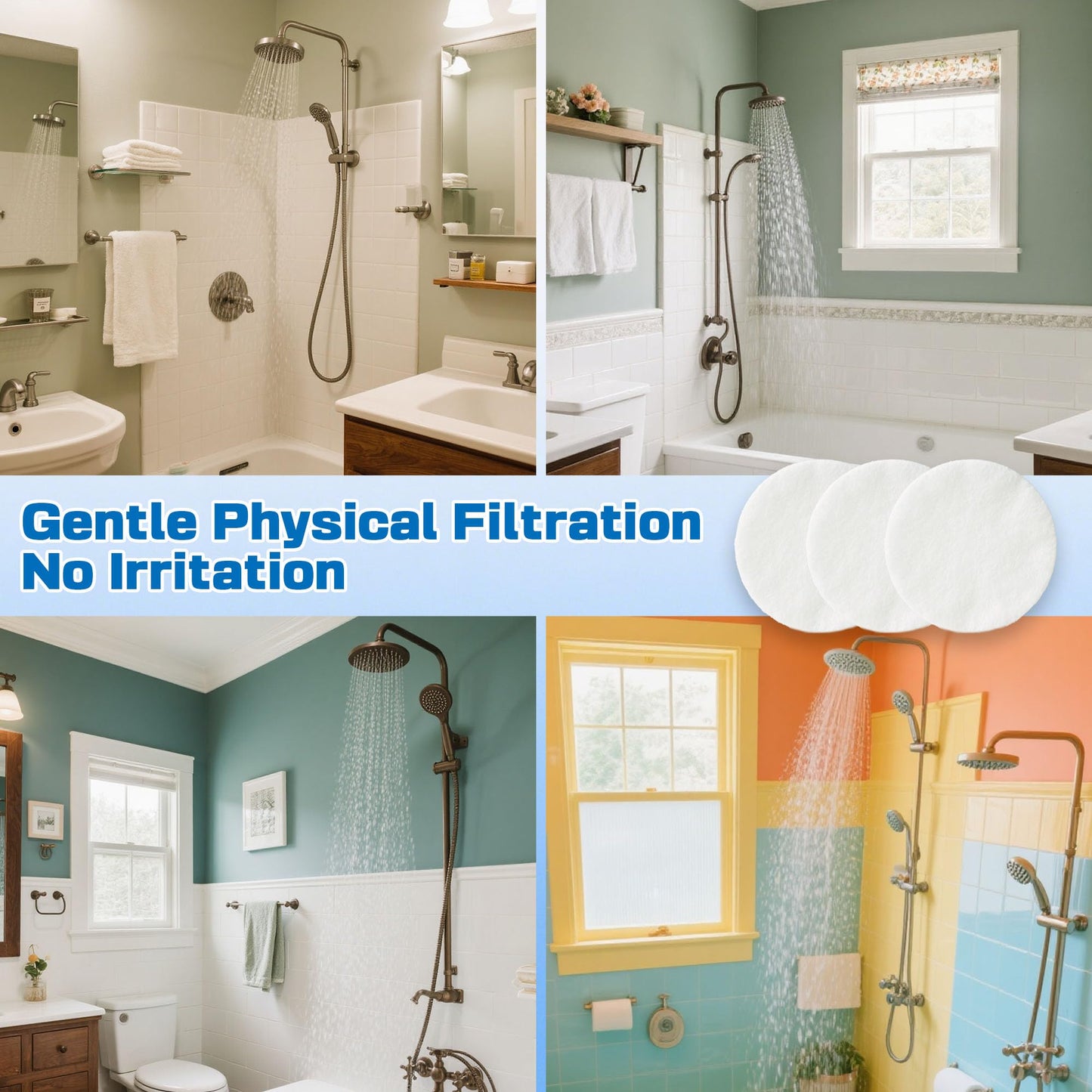 xcivi 30 PCS Filtered Shower Head Sediment Pads Compatible with AquaHomeGroup Filtered Shower Head, Protect Your Skin & Hair From Rust, Dust, Sand And Other Impurities In Your Water