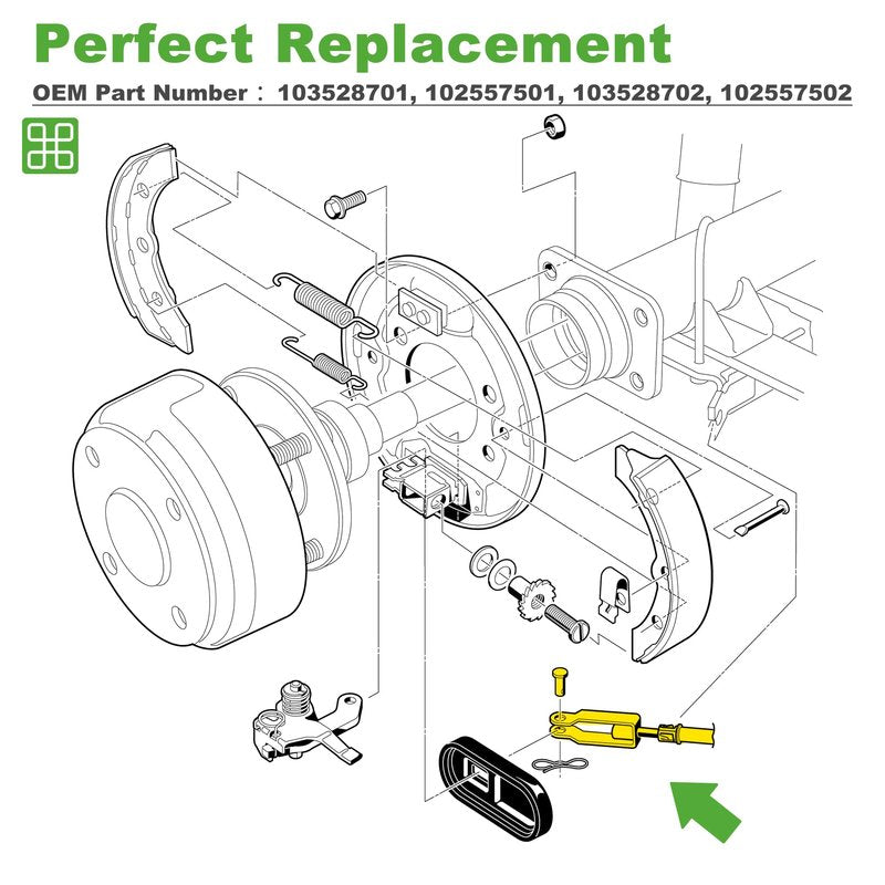 10L0L Golf Cart Brake Cable for Club Car Precedent 2008-up, L+R Driver and Passenger Side, OEM# 103528701 102557501 103528702 102557502 (1 Set)
