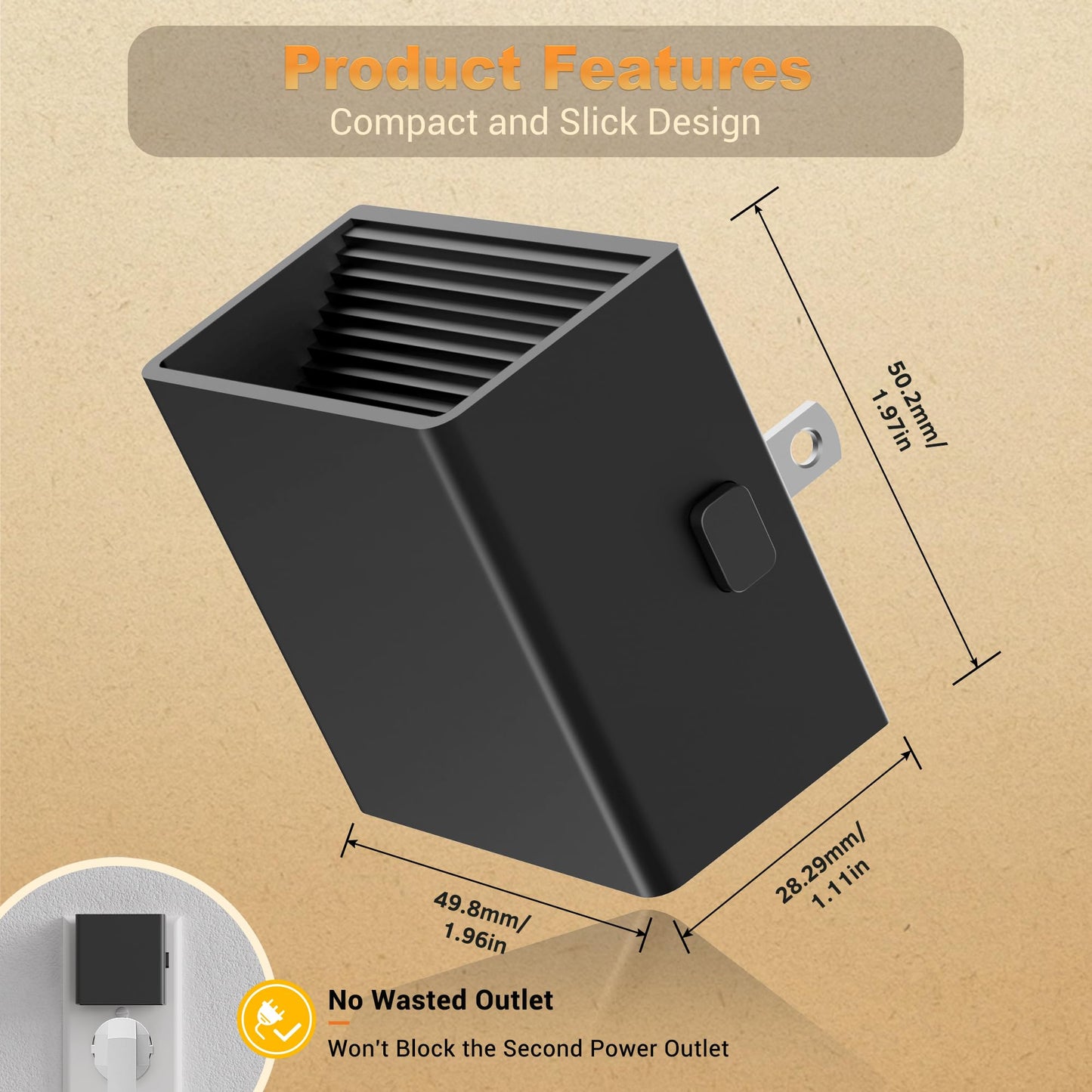 JandCase Night Light, Automatic Night Lights Plug into Wall, 2 Pack Modern Night Lights with Auto Light Sensor, 3000K Brightness Adjustable Nightlight for Kids Bathroom Hallway Kitchen Bedroom Decor