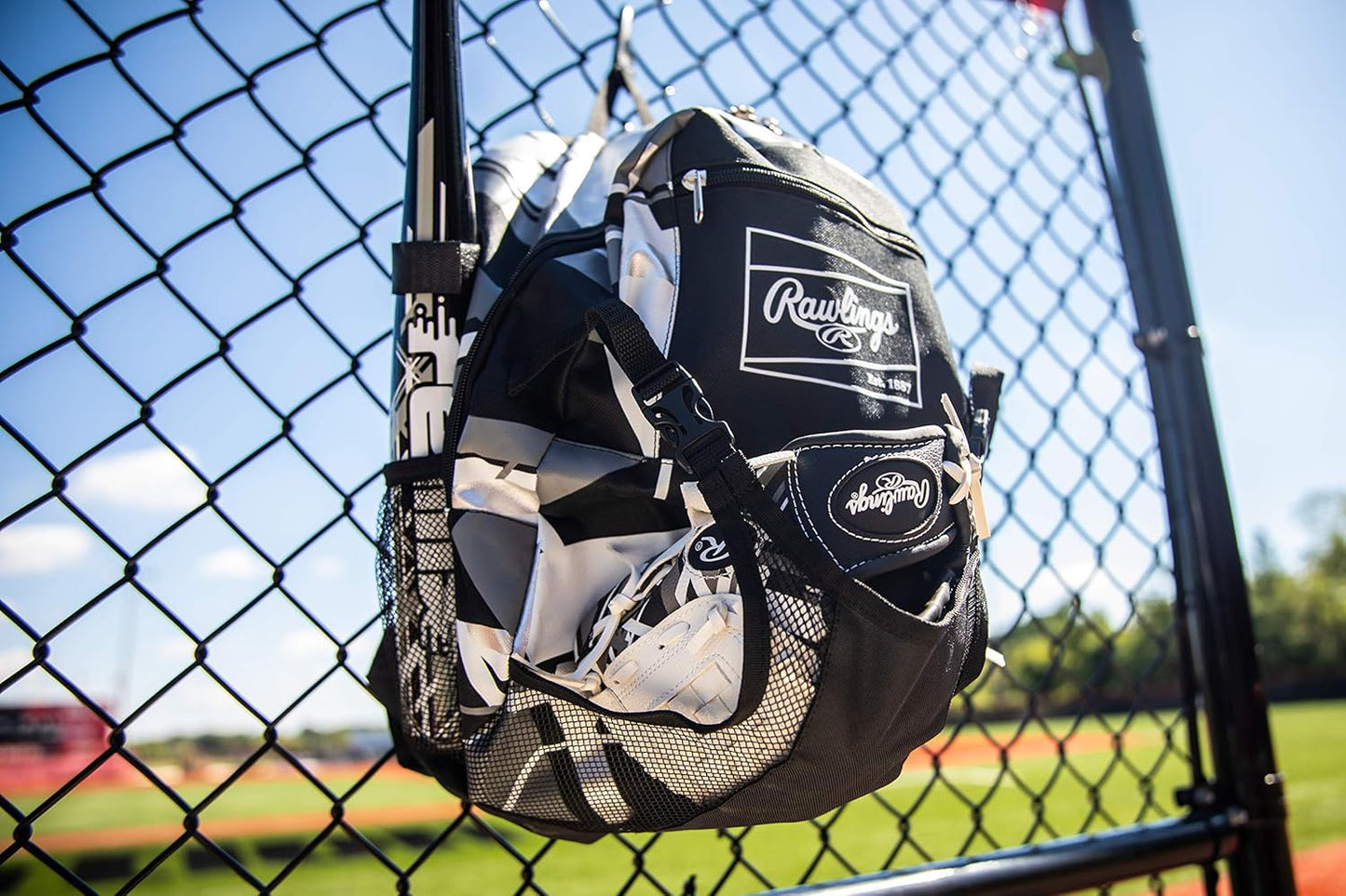 Rawlings REMIX Backpack Equipment Bag - T-Ball & Youth Baseball/Softball - Stylish Black Design
