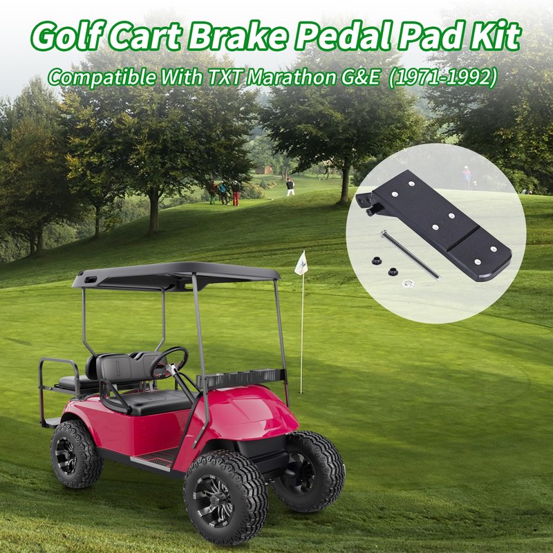 10L0L Golf Cart Accelerator & Brake Pedal Pad Kit Compatible with EZGO TXT G&E Golf Cart Models, OEM# 25799-G01, 25799-G03