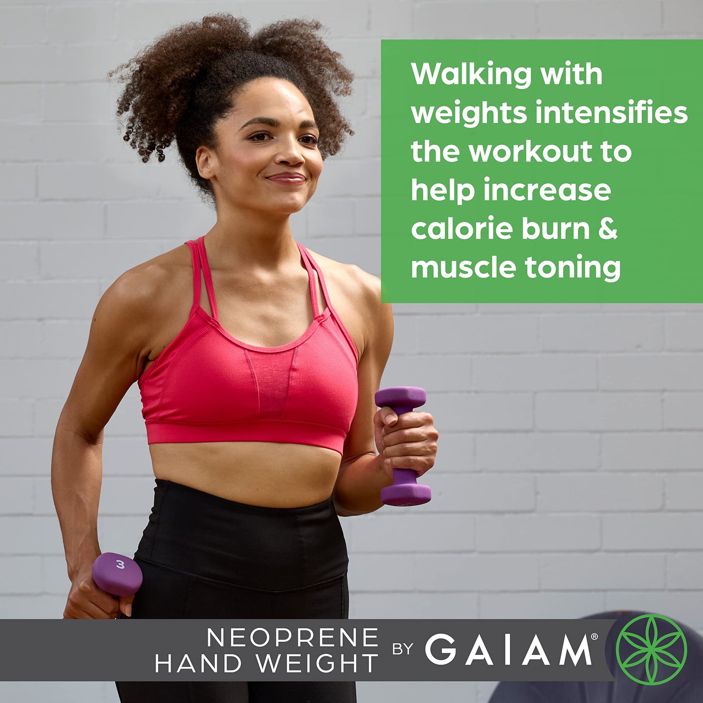 Gaiam Dumbbell Hand Weight (Sold in Singles) - Neoprene Coated Exercise & Fitness Dumbbell for Home Gym Workouts and Strength Training - Free Weights for Women and Men (8lb, Green)