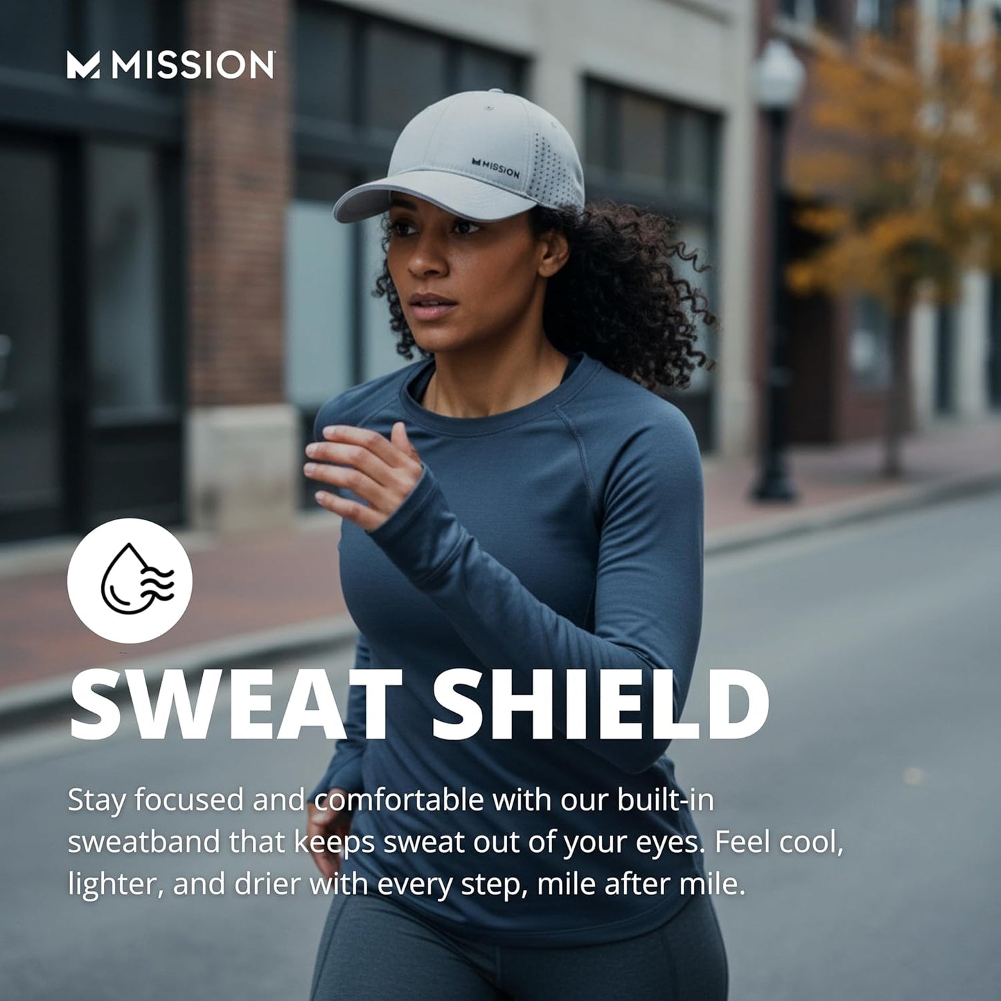 MISSION Cooling Vented Performance Hat - Unisex Cap for Workouts, Golf & Running | Sweat-Activated Technology