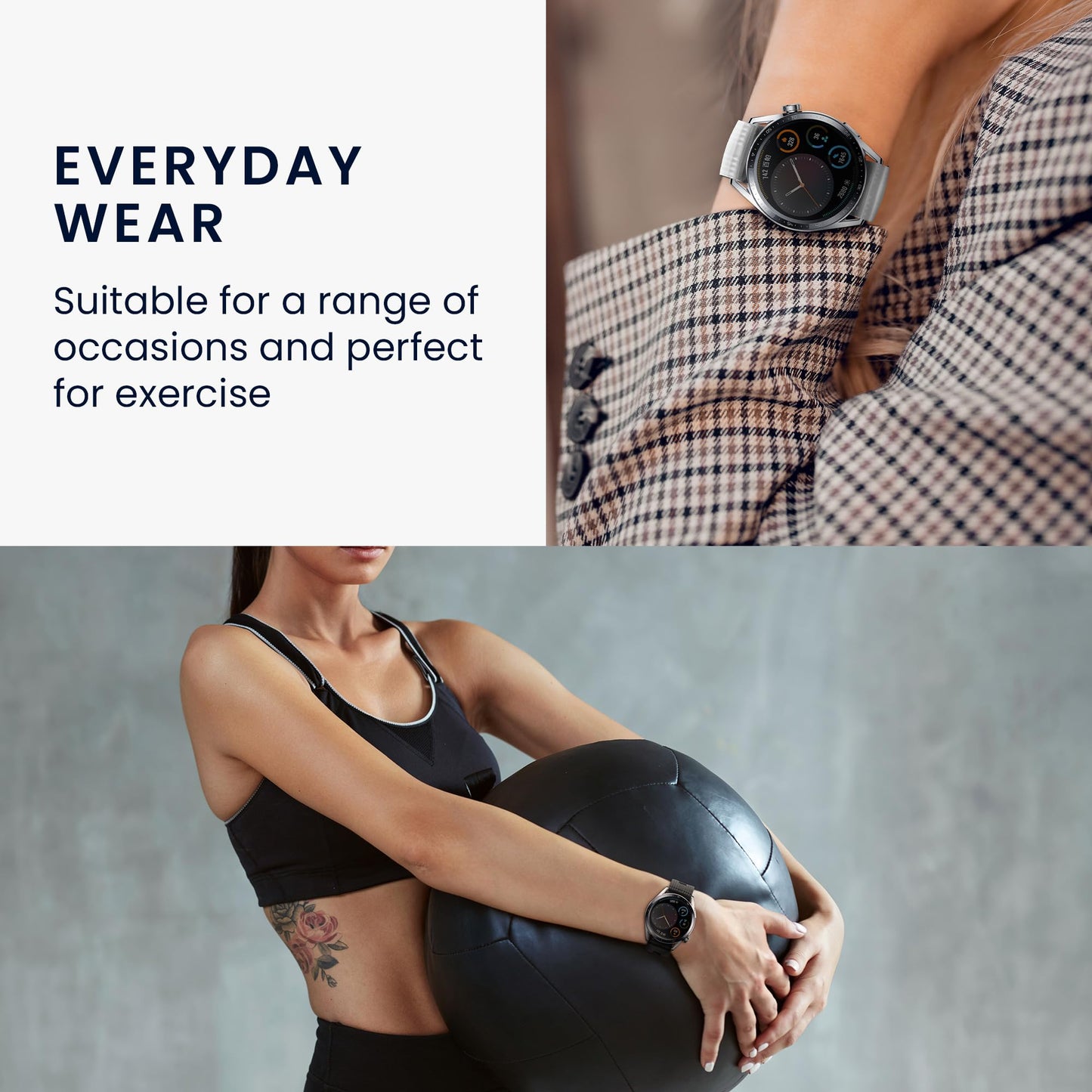kwmobile Strap Compatible with Amazfit T-Rex 3 Strap - Silicone and Leather Sport Wristband - Brown/Black