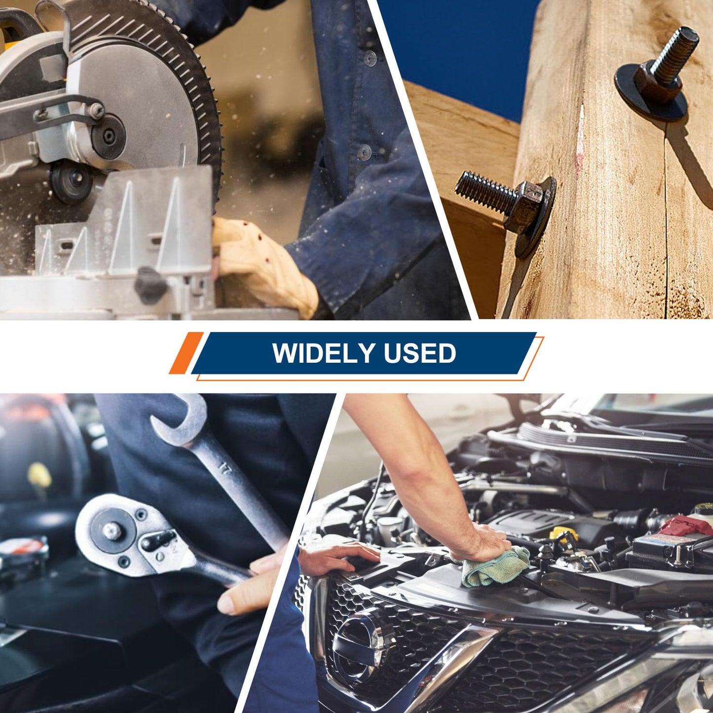 50PCS 1/4" x 1-1/4" Black Fender Washers, 18-8(304) Stainless Steel Flat Fender Washer for M6 Bolts, 1/4" ID x 1-1/4" OD, 0.06'' Thick