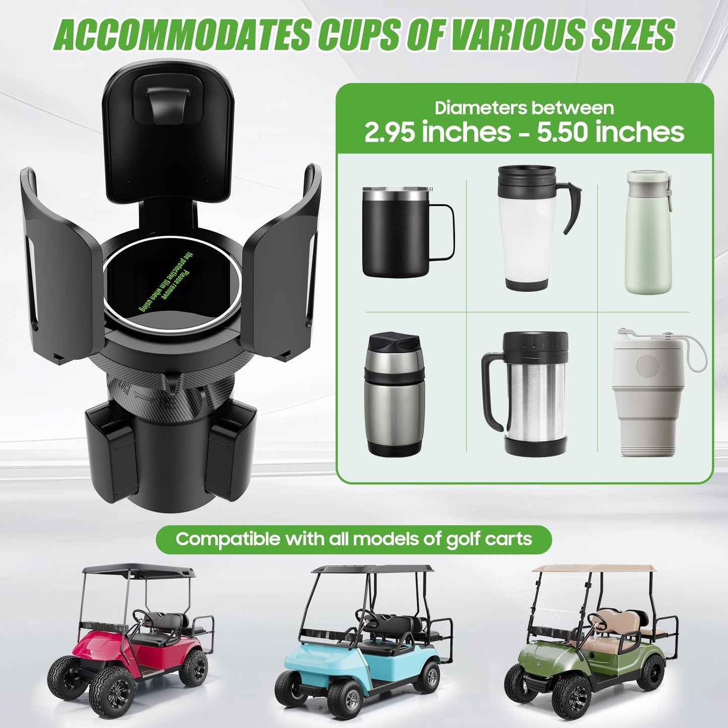 10L0L Upgraded 64oz Large Cup Holder Expander for Car, Expandable Cup Holder Adapter with Adjustable Base, Universal Compatible with Yeti, Hydro Flasks, Owala, Other Big Bottles Mugs Drinks