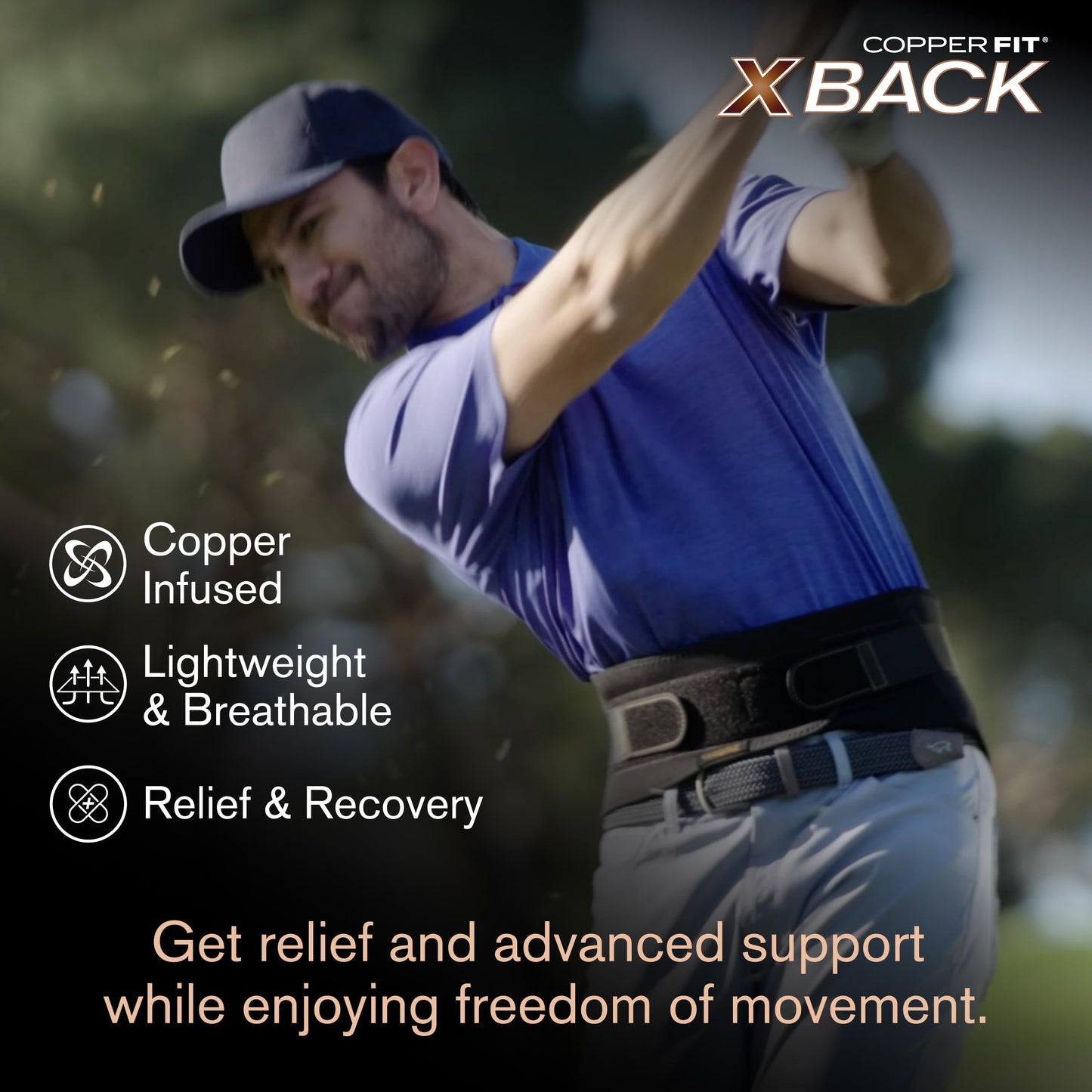 Copper Fit X-Back Brace for Lower Back Pain, Lumbar Support, Herniated Disc, Sciatica, Arthritis – Adjustable, Breathable Design - for Men and Women (2XL/3XL)
