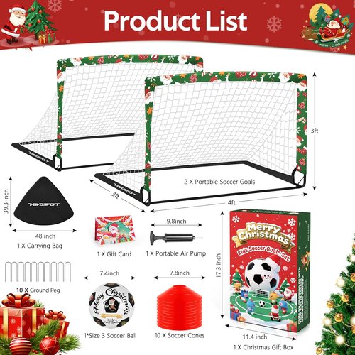 Kids Soccer Goals - Portable 4' x 3' Training Set with Pop-Up Net & Soccer Ball for Outdoor Fun