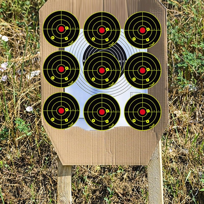 PTPHJEG 4 Inch Splatter Target Stickers with Yellow Effect, Adhesive Shooting Targets for BB Gun, Pellet Gun, Airsoft, Pistol, Rifle Shooting Practice (400 Pack)