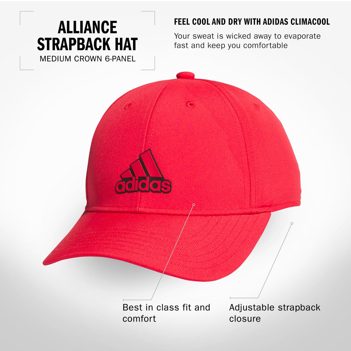 Alliance Medium Crown Structured Adjustable Fit Strapback Hat