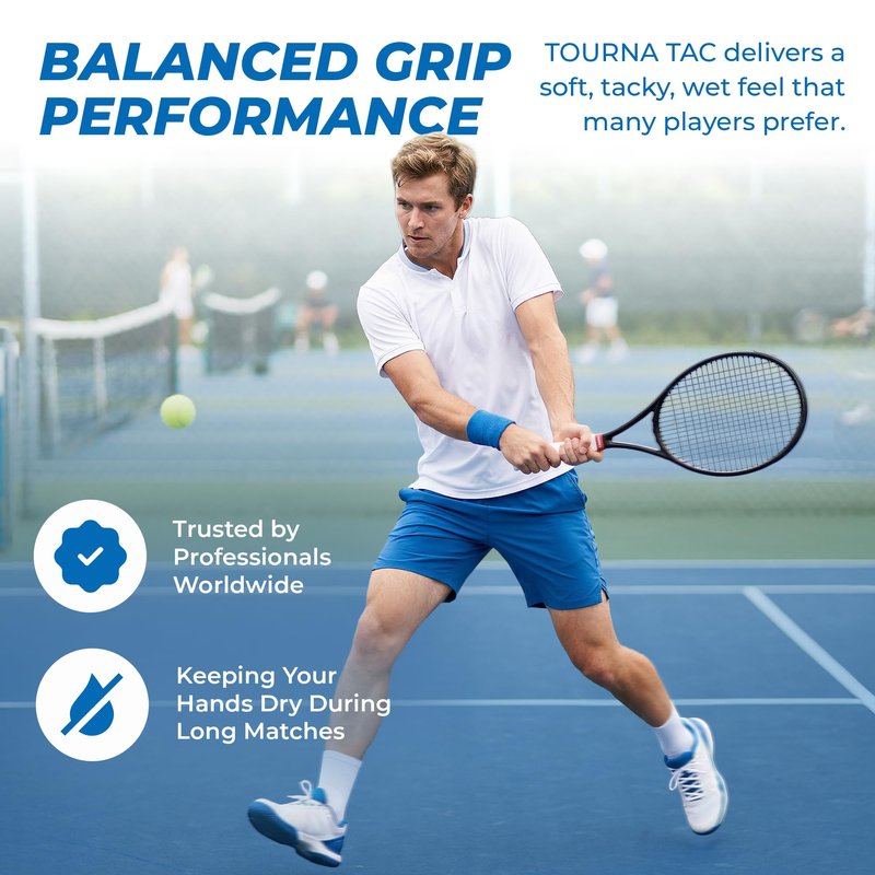 Unique Tourna Tac, Tacky Feel Tennis Grip, White (3/Roll Pack)